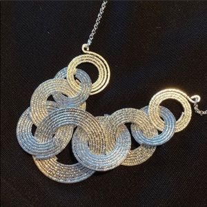 Sterling Silver Necklace 925 Italy 18” joined coiled circles rings NWT NEW